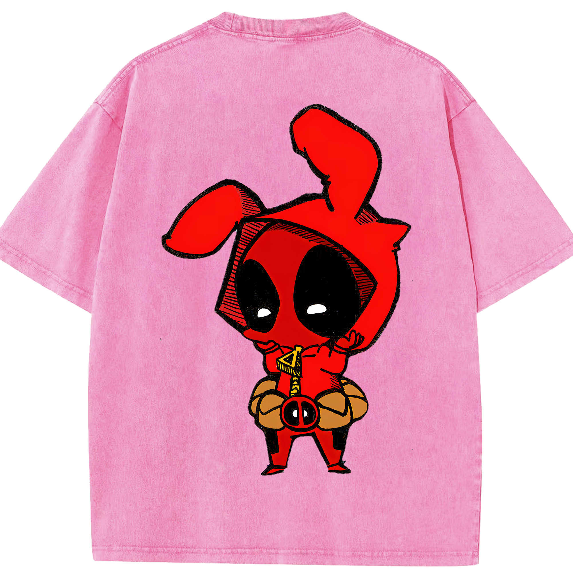 （画像用） Deadpool デッドプール 綿100% ヴィンテージ風 半袖Tシャツ（背面プリント）